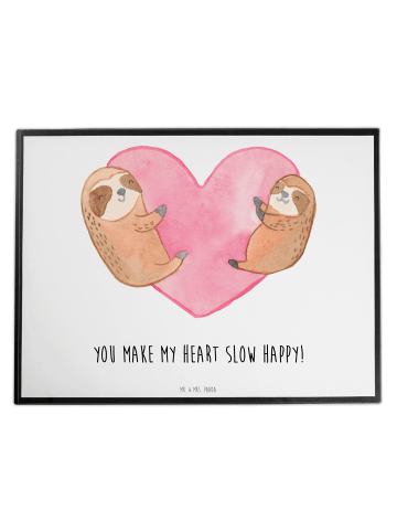 Mr. & Mrs. Panda schreibtischunterlage Faultiere Herz mit Spruch in Weiß