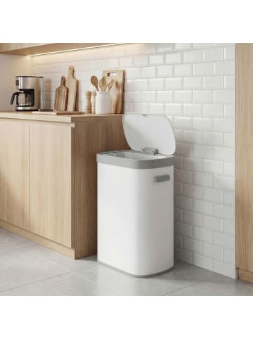 SONGMICS Mülleimer Powe in Weiß - (B)27.1 x (H)58.7 x (T)42.5 cm - 50 L