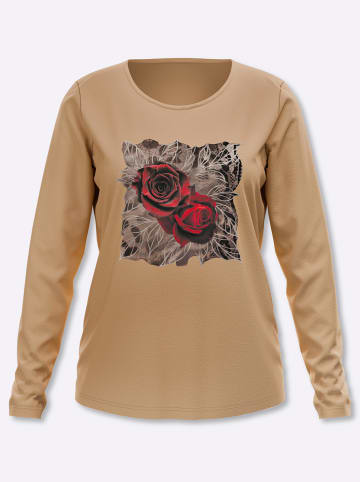 Sieh an! Langarm-Shirt in camel