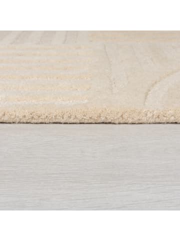 KADIMA DESIGN Handgetufteter Wollteppich in Pastellfarben in Beige