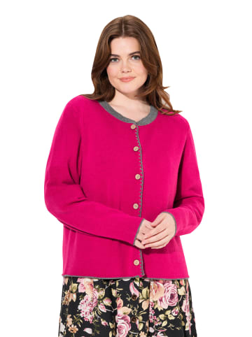 Ulla Popken Strickjacke in dunkles malve