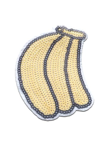 Catch the Patch Banane Obst Frucht Mit PaillettenApplikation Bügelbild inGelb