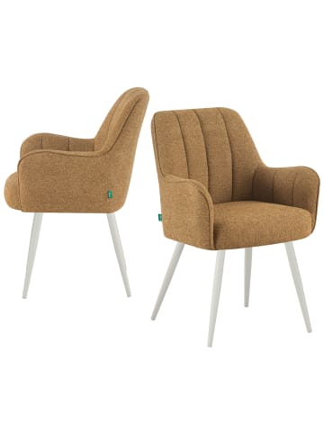 DUBI Möbel 2er-Set: Drehstuhl THOMAS-MAJA in Senfgelb - (B)58 x (H)87 x  (T)62 cm