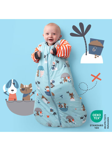 Schlummersack Babyschlafsack, 3.5 TOG in Hellblau-Rot