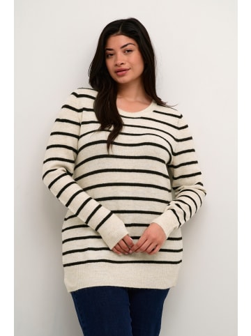 KAFFE curve Strickpullover KClinda in Feather Gray Mel/ Black Stripe