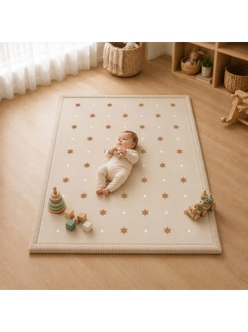 SanoSoft Sanosoft samtweicher und kuscheliger Krabbelteppich "Sterne" 120x170cm