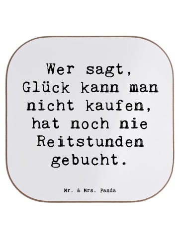 Mr. & Mrs. Panda Untersetzer Glas Spruch Reitlehrerin Freude mit... in Weiß
