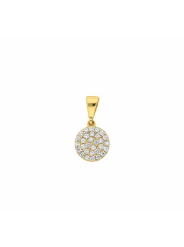 Adeliás Damen 333 Gold Anhänger mit Zirkonia Ø 8,2 mm in gold