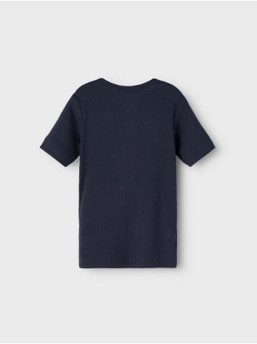name it Jungen kurzarm T-Shirt mit Knopf Dark Sapphire-92