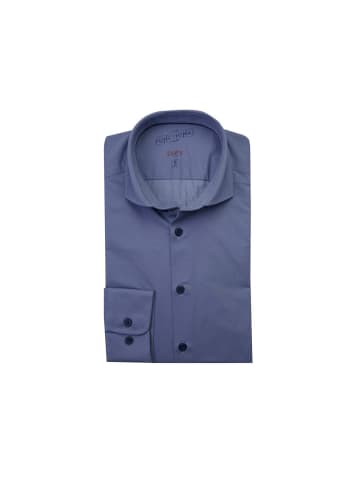 HATICO Langarm Business Hemd für Herren in blau in blau