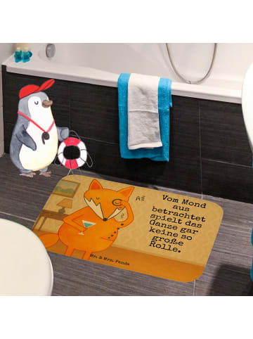 Mr. & Mrs. Panda Badteppich Fuchs Lord Design mit Spruch in Weiß