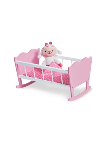 Pinolino Puppenwiege Jasmin, 4-tlg. in Rosa,Weiß, 50 x 33 x 29 cm