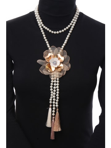 collezione alessandro Lange Kette " Sigrun " in beige