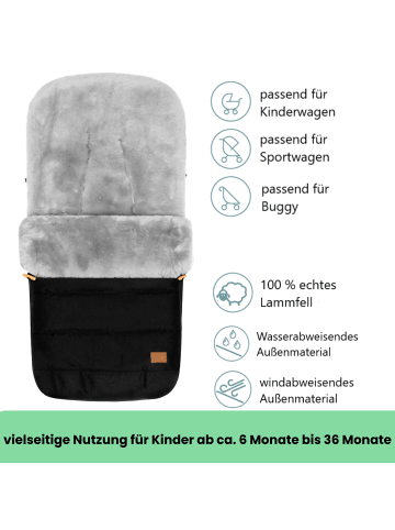 fillikid Winterfußsack Bernina Lammfell Exklusiv in Schwarz