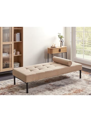 Beliani Chaiselongue CHINON in Beige/Schwarz - (W) 178 x (H) 41 x (L) 73 cm symmetrisch