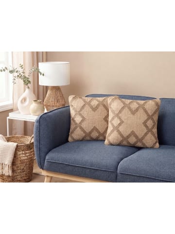Beliani 2er-Set Dekokissen GOPI in Beige/Braun