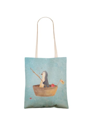 Mr. & Mrs. Panda Schultertasche Pinguin Angelboot ohne Spruch in Eisblau