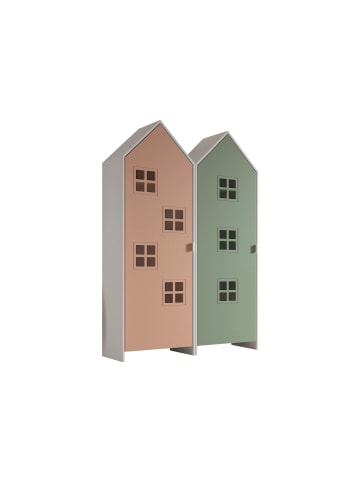 58 aufm Kessel REGALSCHRANK Set Kania 115x37x171 MDF Weiß /Bunt