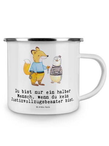 Mr. & Mrs. Panda Emaille Tasse Justizvollzugsbeamter Herz mit Sp... in Weiß
