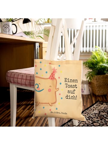 Mr. & Mrs. Panda Einkaufstasche Toast Party Design mit Spruch in Weiß