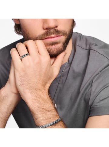 Thomas Sabo Ring Krokodilpanzer Mit Steinen Silber Geschwärzt in silber, schwarz