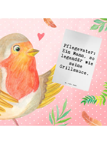 Mr. & Mrs. Panda Grußkarte Pflegevater Legende mit Spruch in Weiß