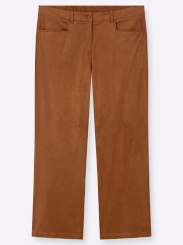 sheego Lederimitat-Hose in cognac