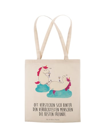 Mr. & Mrs. Panda Tragetasche Einhorn Sekt mit Spruch in Creme