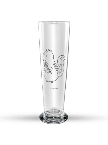 Mr. & Mrs. Panda Bierglas Stinktier Blume ohne Spruch in Transparent