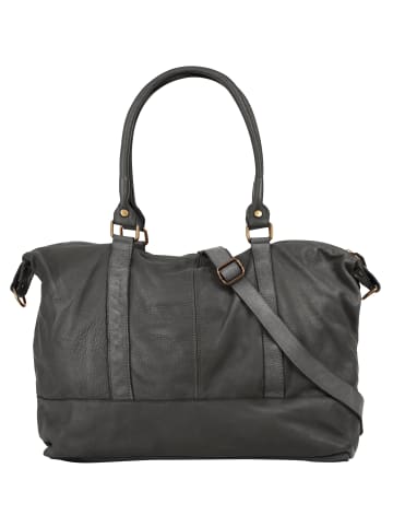 Samantha Look Reisetasche echt Leder in grau