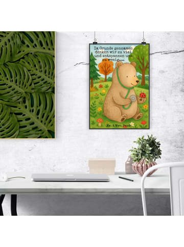 Mr. & Mrs. Panda Print Bär Arzt Design mit Spruch in Weiß