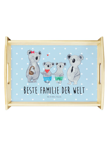 Mr. & Mrs. Panda sofatablett Koala Familie zwei mit Spruch in Blau Pastell