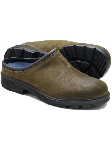 Blundstone Clog "2423 Dark Olive Waxed Suede (Originals Clogs)" in Grün