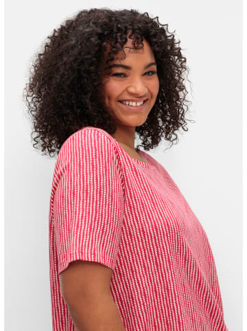 sheego Rundhalsshirt in magenta-gemustert