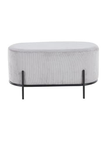 SalesFever Polsterhocker modern 80 cm mit Metallgestell und Cord-Optik in Hellgrau