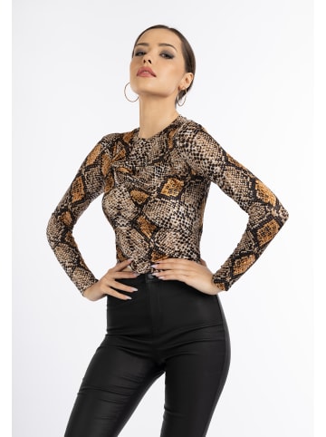 faina Damen Bluse in Schlange Kamel