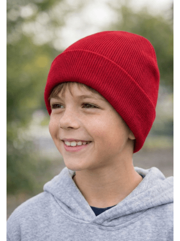 Yuhu Warme Kindermütze aus Strick für Jungen & Mädchen in Rot