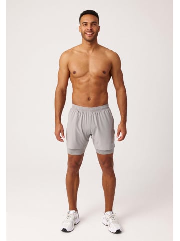 SNOCKS 2 in 1 Tainingshorts Herren 1 Stück in Silber Grau