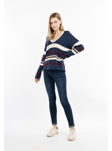 DreiMaster Maritim Damen Strickpullover in Marine Mehrfarbig