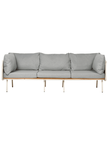 Beliani Gartensofa SENISE in Grau/Weiß - (W) 225 x (H) 85 x (L) 60 cm