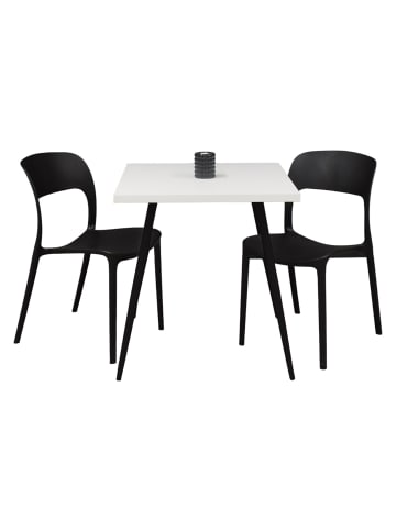 58 aufm Kessel BISTROTISCH Ekaterina 70x70x75 schwarz matt/weiß matt lack