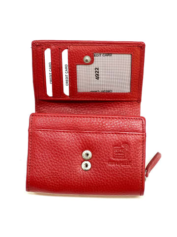 Florence Geldbörse Leder rot Damen ca. 12cm ca. 10cm