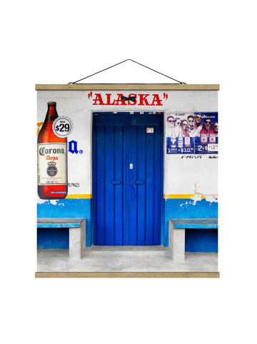 WALLART Stoffbild mit Posterleisten - ALASKA Blue Bar in Blau