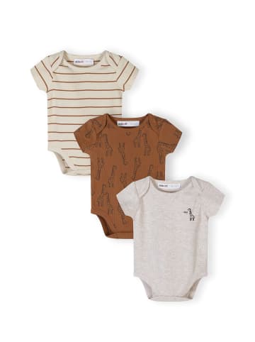 Minoti 3-er Pack Bodys NOSBABYRIB2 in Beige