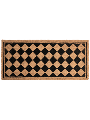 Beliani Fußmatte CARDONA in Beige/Schwarz - (W) 55 x (L) 120 cm