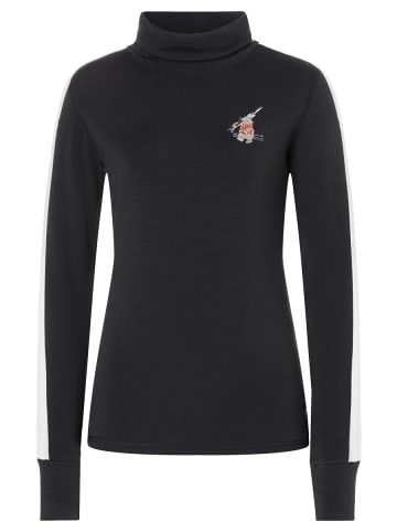 super.natural W BUNNY ROLL NECK in schwarz