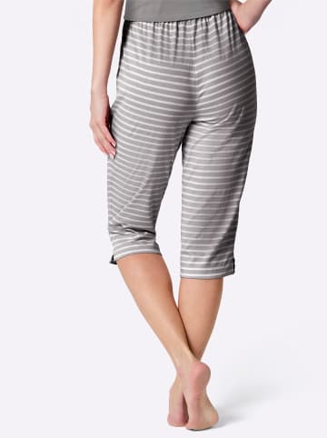 WITT WEIDEN Capri-Hose in steingrau-weiß-geringelt
