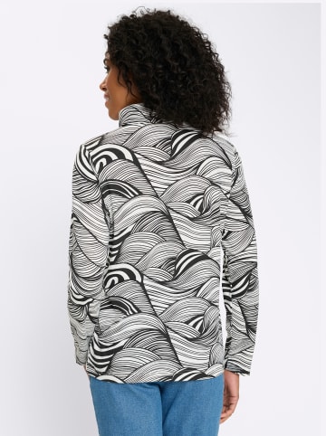 Sieh an! Rollkragenshirt in schwarz-ecru-bedruckt