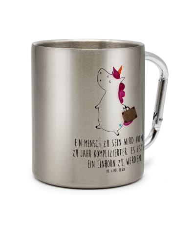 Mr. & Mrs. Panda Isolierbecher Einhorn Koffer mit Spruch in Silber