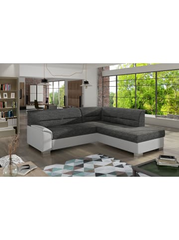 MF Design Bergamo Recamiere Rechts in Schwarz -  (L) 214 x (B) 247 x (H) 83 cm
